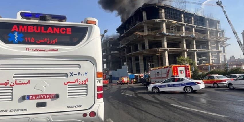 مصدوميت 4 نفر در حریق اتوبان نیایش