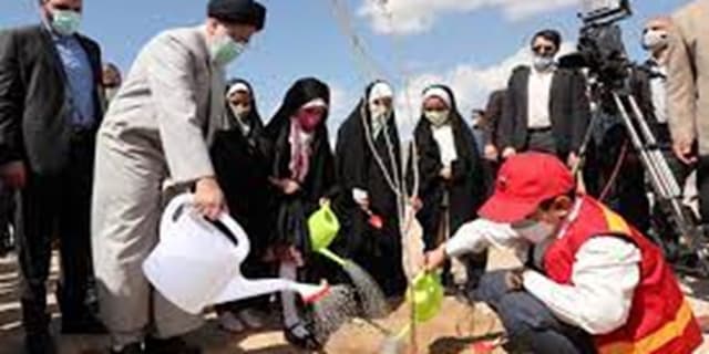 آیین درختکاری با حضور رییس جمهوردر باغ ملی گیاه شناسی